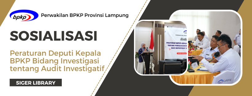 Sosialisasi Peraturan Deputi Kepala BPKP Bidang Investigasi tentang Audit Investigatif bagi APIP Daerah